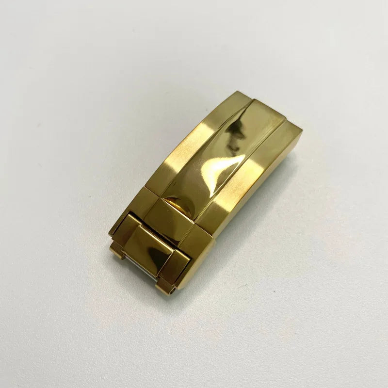 High-Grade Gildelock Watch Buckle - Silver Solid Stainless Steel Adjustable Deployment Clasp for Rolex GMT/Submariner 9x9mm