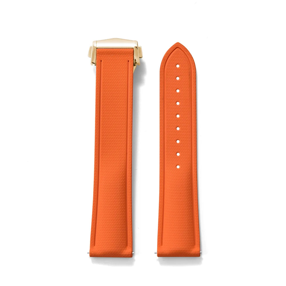Premium Grade Soft FKM Rubber Watch Strap 20mm 21mm 22mm Perfect Fit Flat End Universal Quick Release Watch Strap