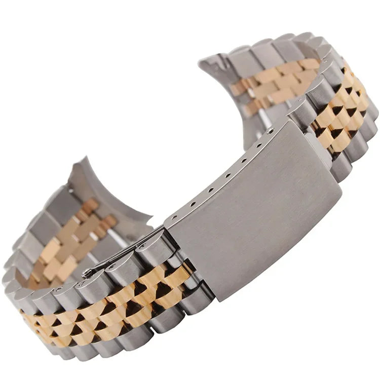 Curved End Watch Band for Jubilee Strap for Rolex DATEJUST Luxury Stainless Steel Bracelet Accessories 18mm 19mm 20mm 21mm 22mm