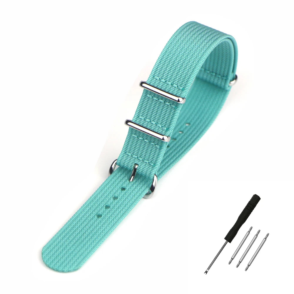 Nylon Watch Band Ribbed Strap 16mm 18mm 19mm 20mm 22mm 24mm Military Ballistic Fabric Replacement Premium Watchband Accessories