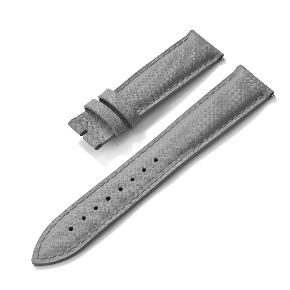 Unisex 18/19/20/22mm Quick Release Watch Bands Tropical Pattern FKM Rubber and Leather Waterproof  Sailcloth Signature Strap