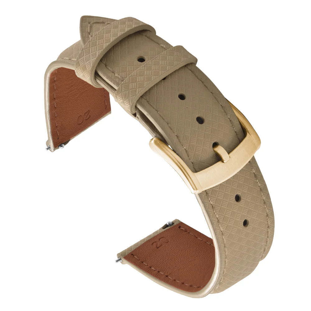 Unisex 18/19/20/22mm Quick Release Watch Bands Tropical Pattern FKM Rubber and Leather Waterproof  Sailcloth Signature Strap