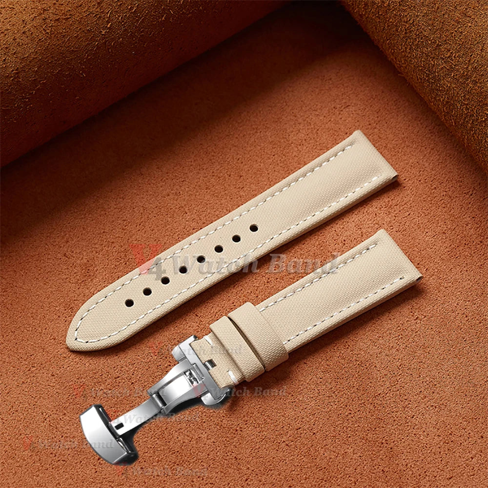 For Omega for Seiko Business Sailcloth Watch Strap 18/19/20/21/22mm Butterfly Buckle Waterproof MenWomen Quick Release Watchband
