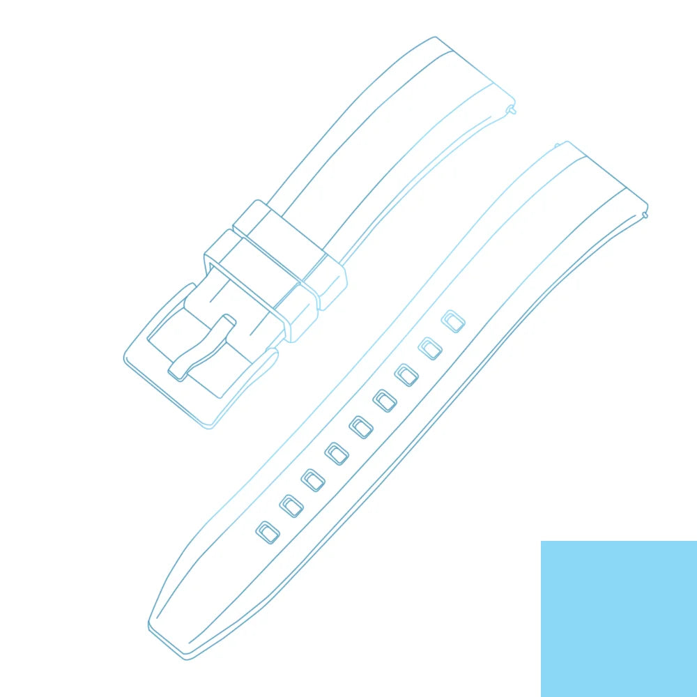 Premium Grade Vulcanized FKM Rubber Watch Strap 18mm 19mm 20mm 21mm 22mm 23mm 24mm Quick Release Watchbands