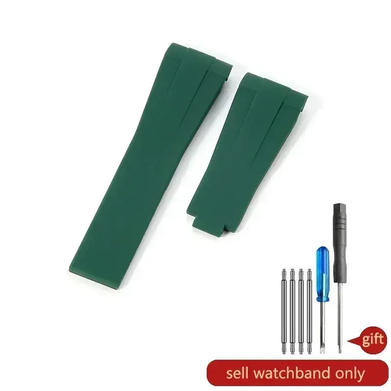 For Rolex Silicone Watch Accessories Original GMT Black Submariner Green Submariner Curved Interface Watch Strap 20 21mm