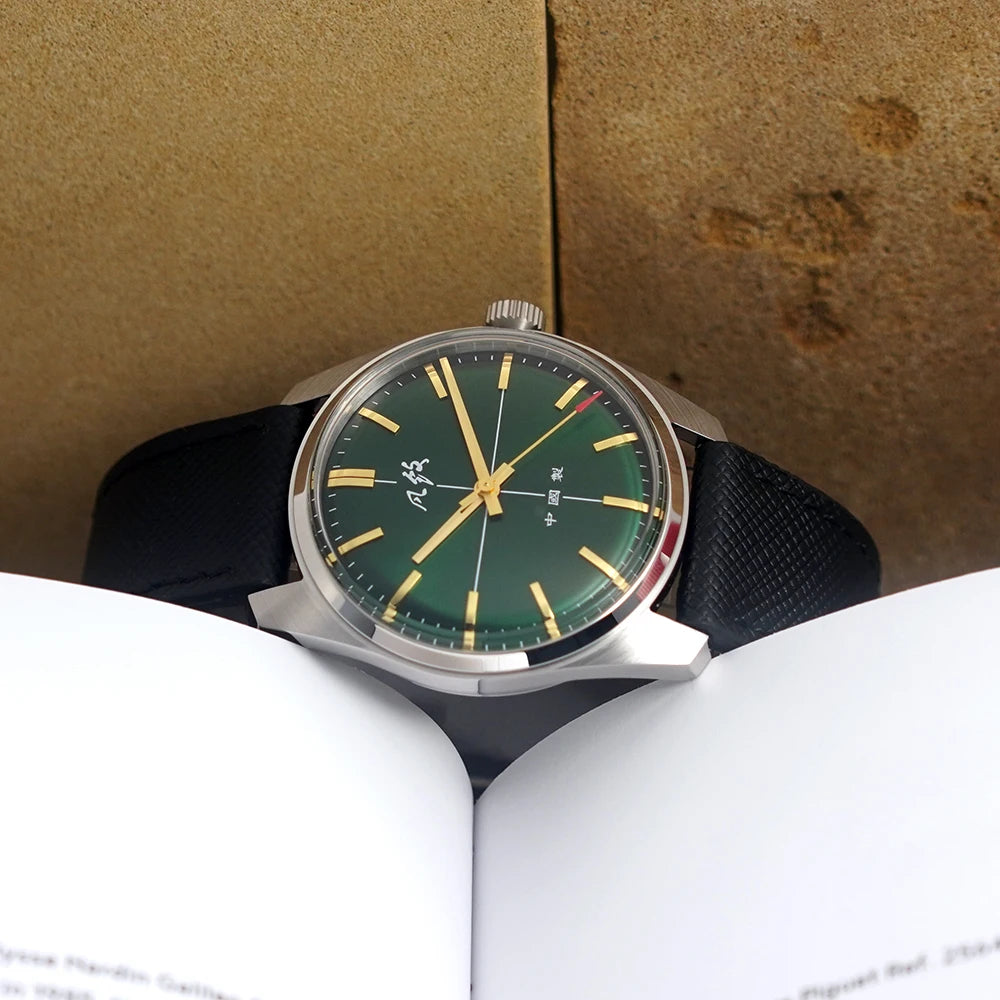 Merkur Watches Vintages CLASSIC CROSS LINE DIAL Original Design Handwind Mechanical Watch for Men Rose Gold Relogio Masculino