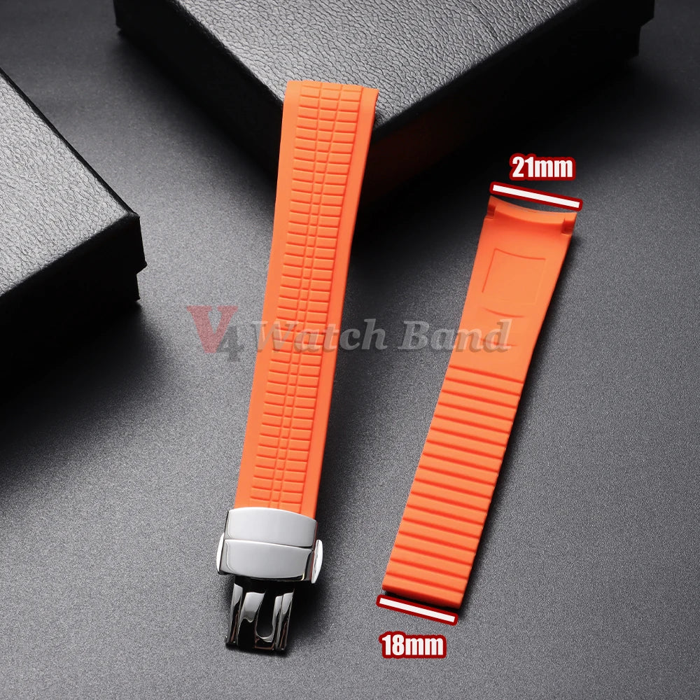 21mm Watch Strap for Patek Philippe Aquanaut Series 5164/5167 Waterproof Anti-Dust Rubber Watchband Silicone Bracelet SteelClasp