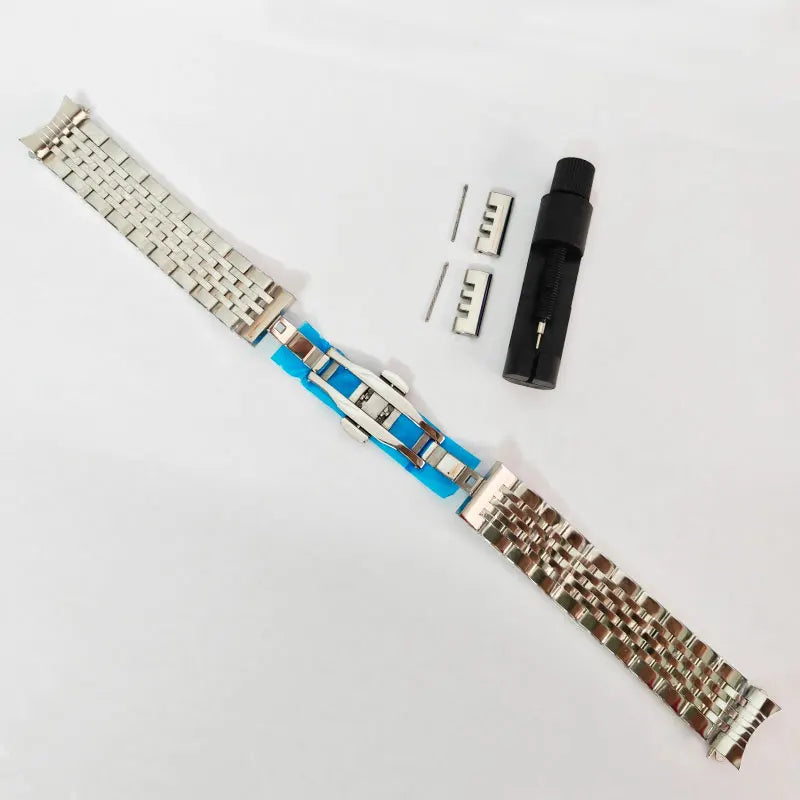 19mm Solid Stainless Steel WatchBand For TISSOT Strap Butterfly Buckle 304L Metal Wrist Traditional Watch Curved End Accessories