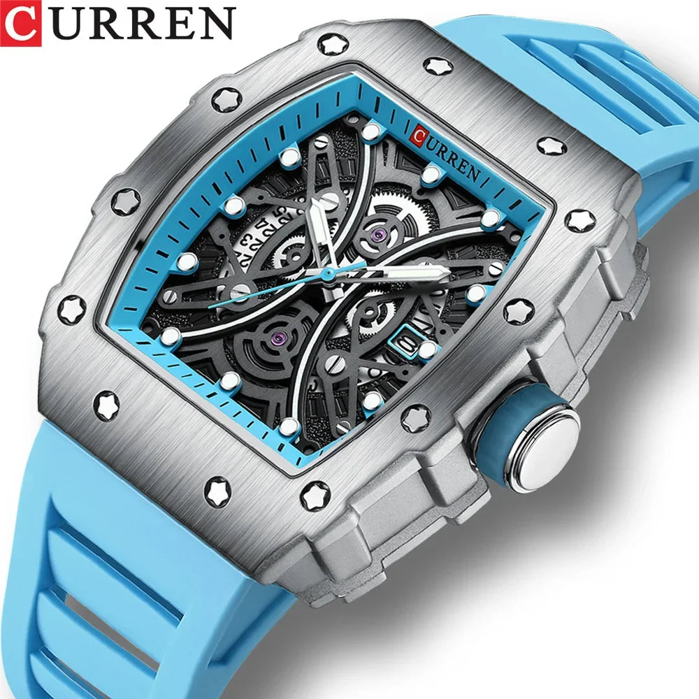 Curren 8438 Men's Watch Tape Quartz Calendar Men's Watch Sports and Leisure Men's Watch