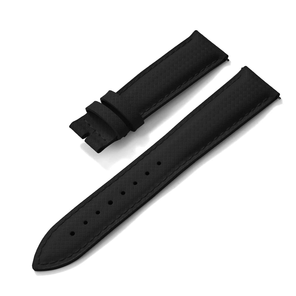 Unisex 18/19/20/22mm Quick Release Watch Bands Tropical Pattern FKM Rubber and Leather Waterproof  Sailcloth Signature Strap