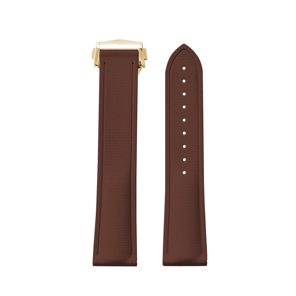 Premium Grade Soft FKM Rubber Watch Strap 20mm 21mm 22mm Perfect Fit Flat End Universal Quick Release Watch Strap
