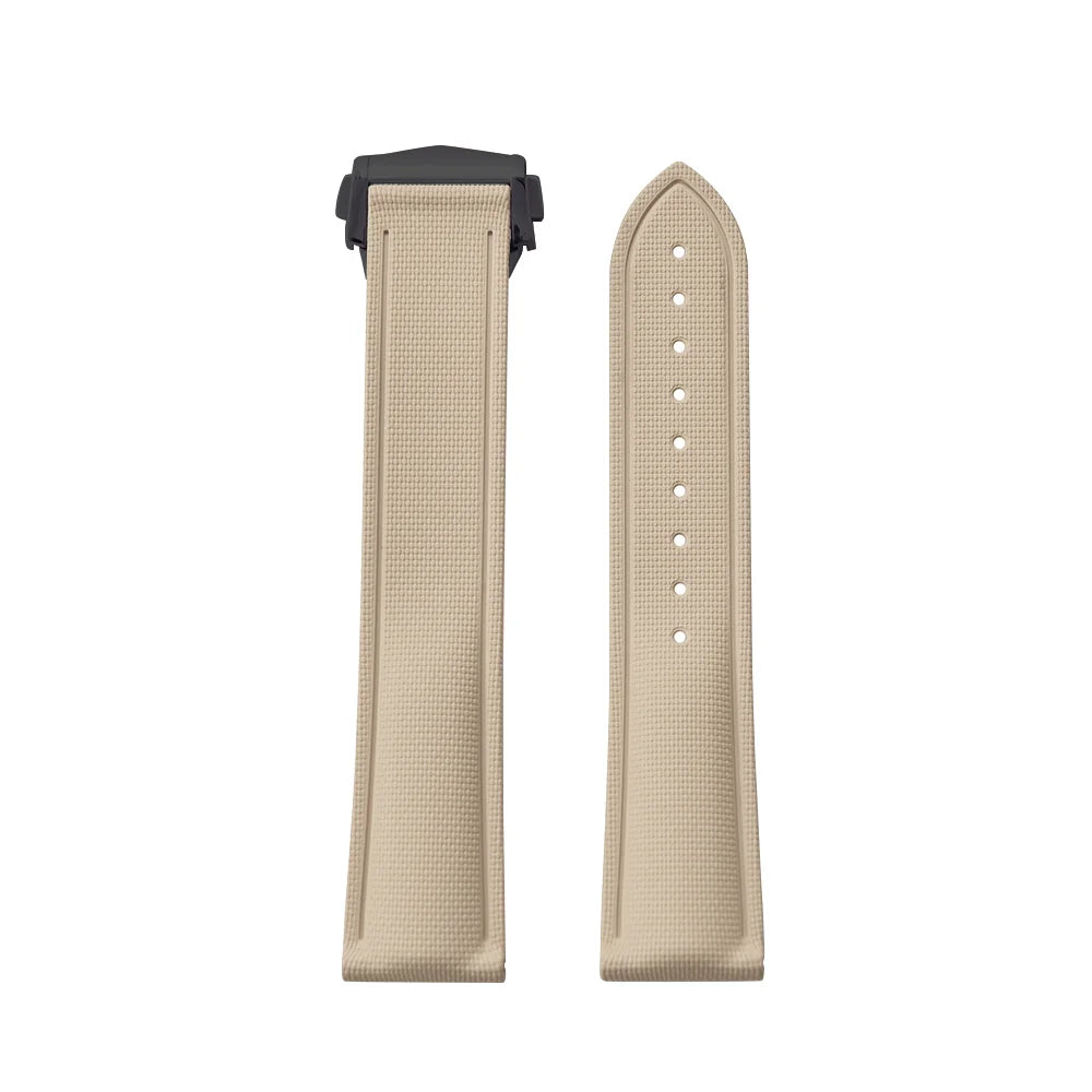 Premium Grade Soft FKM Rubber Watch Strap 20mm 21mm 22mm Perfect Fit Flat End Universal Quick Release Watch Strap