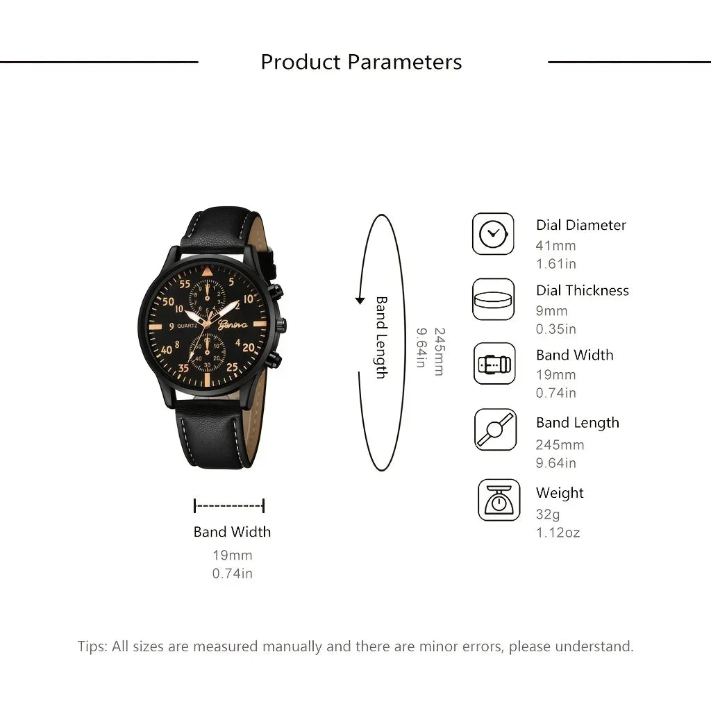 Watches for Men Reloj Hombre Fashion Retro Business Hand Watch Leather Watches Quartz Wristwatch Clock Gift Relogios Masculino