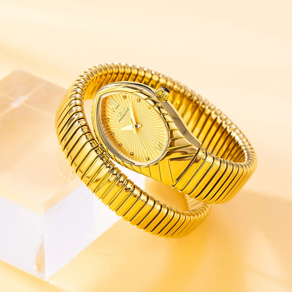 Top Brand MISSFOX Women's Watches New Quartz Snake Shape Simple Ladies Watch Fashion Unique Strap Waterproof Wristwatches