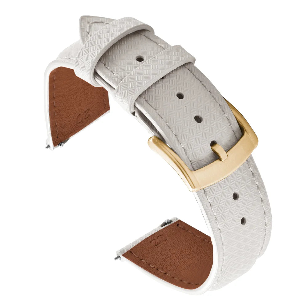 Unisex 18/19/20/22mm Quick Release Watch Bands Tropical Pattern FKM Rubber and Leather Waterproof  Sailcloth Signature Strap