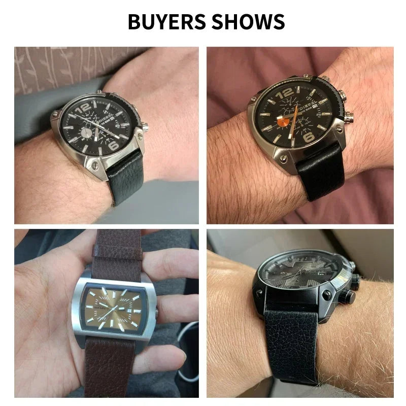 Cow Leather Watch Strap for Diesel Dz4323 1657 4318 DZ7312 DZ7257 Watchband 24 26 28 30mm Watch Bracelet Belt Black Brown White