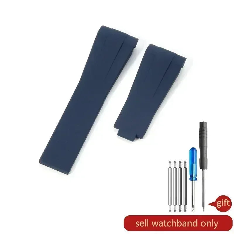 For Rolex Silicone Watch Accessories Original GMT Black Submariner Green Submariner Curved Interface Watch Strap 20 21mm
