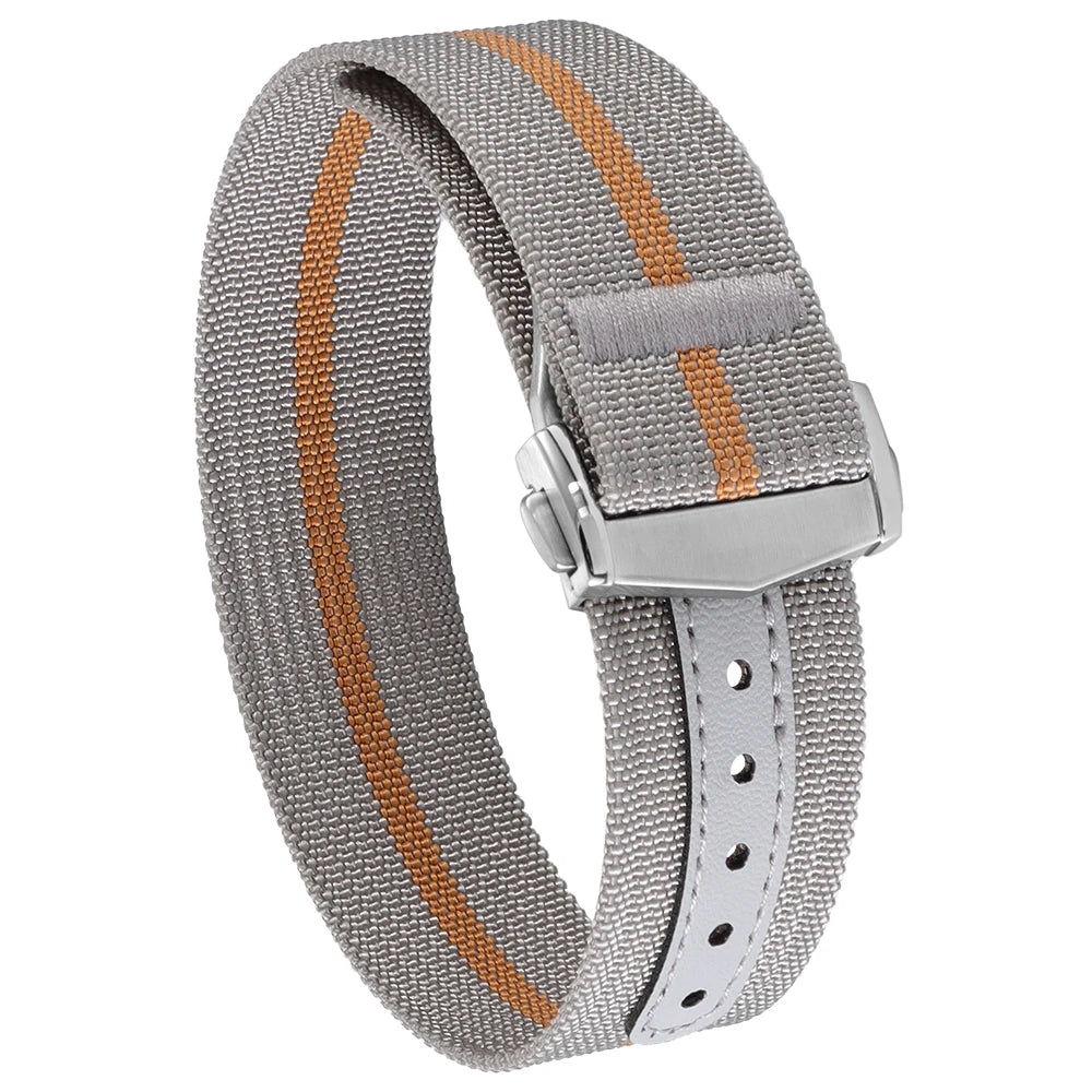 Premium Ribbed Nylon Watch Bands Deployant Clasp 20mm 22mm Watch Strap for Omega for Swatch MoonSwatch Watch Men Sport Wristband