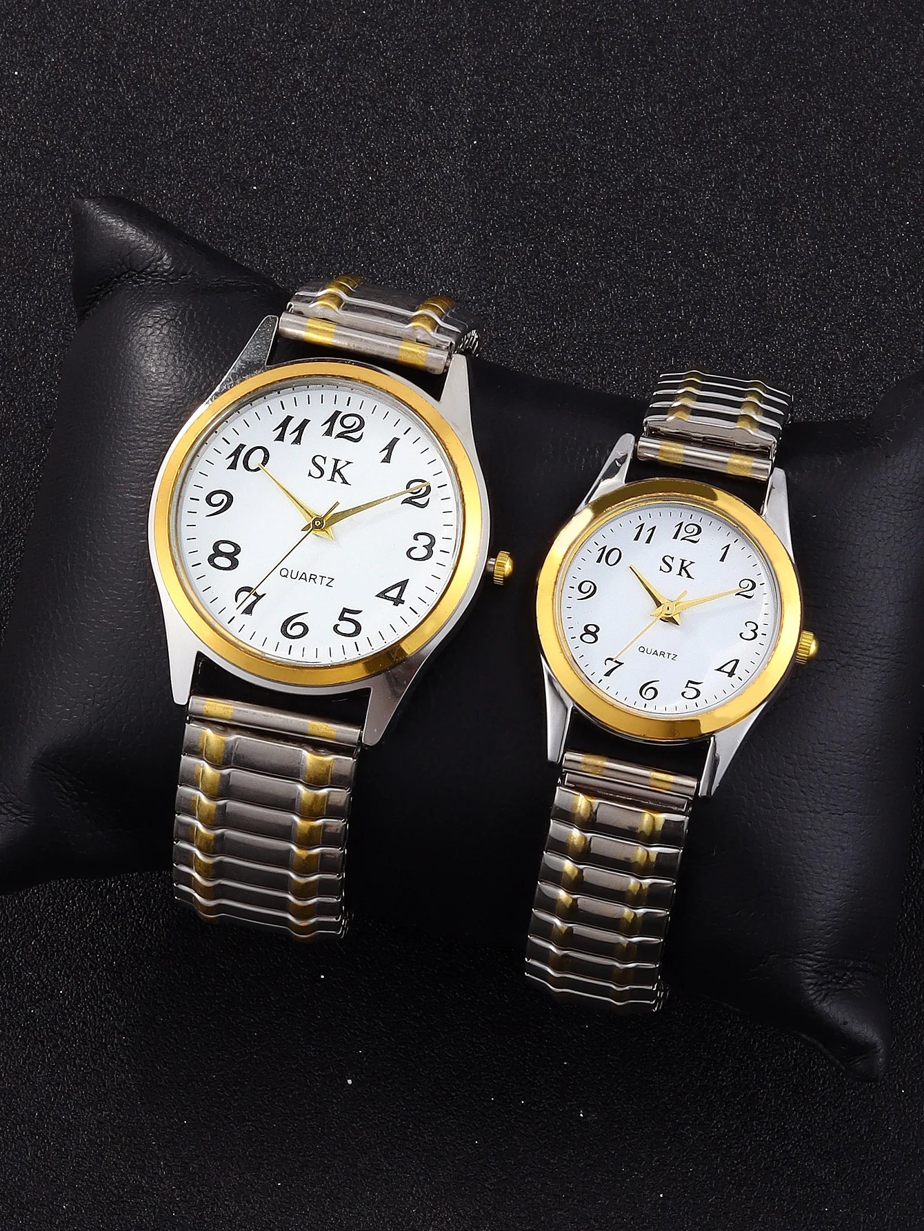 2 Elegant retro elastic quartz watches Classic Business fashion analog watches a gift for loved ones