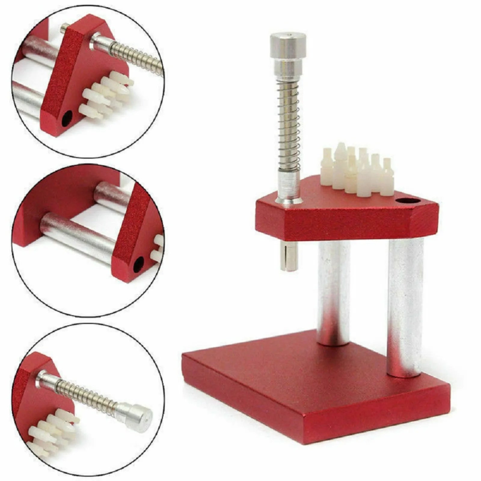 Professional Watch Hand Press Presser Setting Fitting Watch Repair Tool With 6 Plastic Dies Watch Repair Tools Assortment Kit
