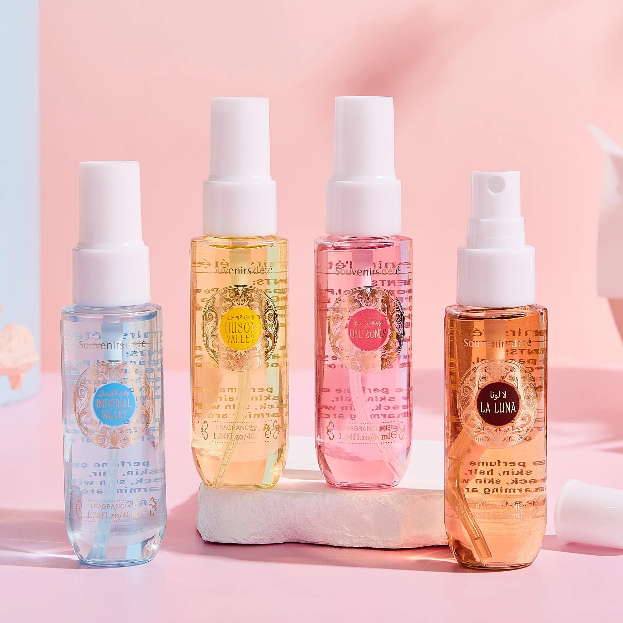 4pcs Women's perfume fragrance set box, alcohol free body spray, lasting fragrance and fresh fragrance, an ideal gift for girls