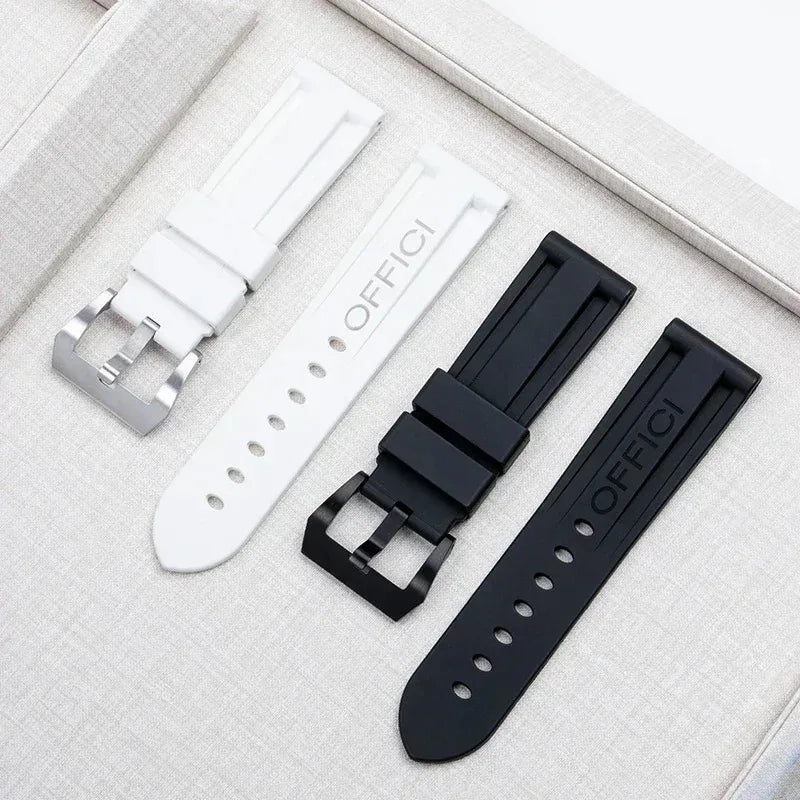 2025 Quality Fluororubber Soft FKM Rubber Watch Band For Panerai Strap Accessories PAM111 441 Watchbands 22/24mm With Clasp New