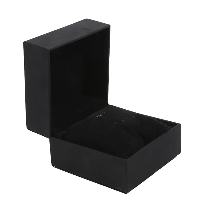 Black Single Watch Gift Box with Pillow PU Leather Wristwatch Display Case Organizer for Men Clamshell PU leather watch case