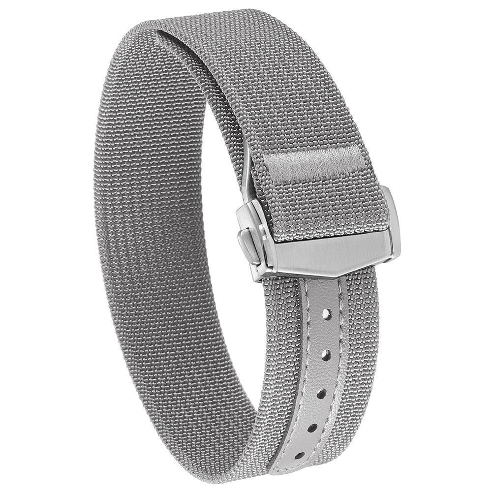 Premium Ribbed Nylon Watch Bands Deployant Clasp 20mm 22mm Watch Strap for Omega for Swatch MoonSwatch Watch Men Sport Wristband