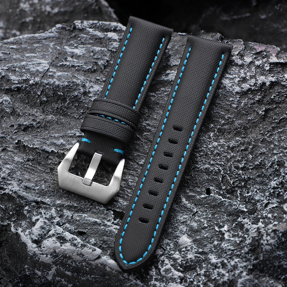 Genuine Sailcloth 20mm 22mm 24mm 26mm Watch Band Premium Sailcloth Strap Waterproof Soft Nylon Quick Release Bracelet Wristbelt