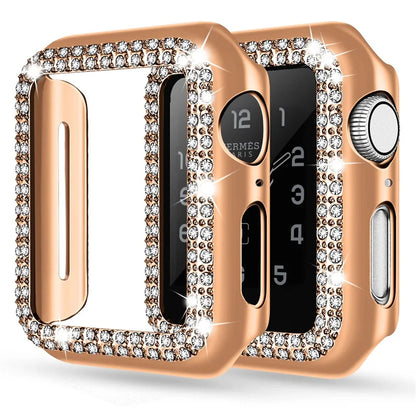 Diamond Case For Apple Watch Cover 9 8 7 41mm 45mm 42mm 44mm 40mm women Bling Bumper Protector Shell iWatch Series 8 3 4 5 6 SE