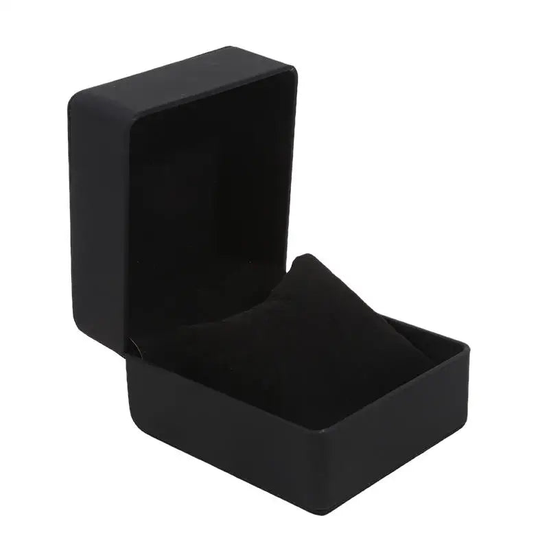 Black Single Watch Gift Box with Pillow PU Leather Wristwatch Display Case Organizer for Men Clamshell PU leather watch case