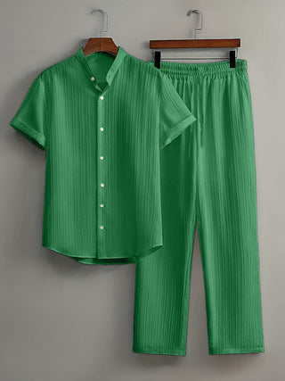 Men's Casual Multi-color Beach Short Sleeve Suit