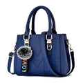 Hoor Women's Leather Handbags Embroidery Tote Shoulder Bag Messenger Purse Hairball